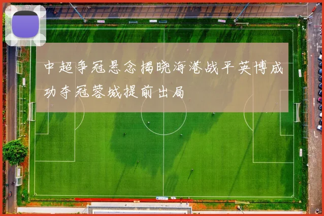 中超争冠悬念揭晓海港战平英博成功夺冠蓉城提前出局